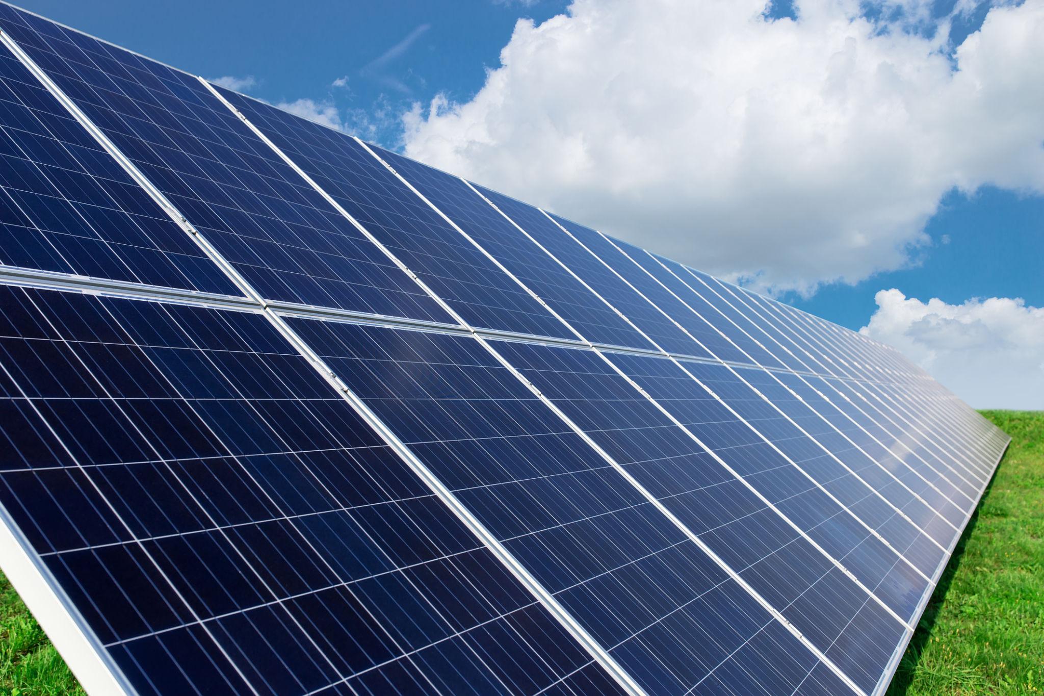 Solar panels generate power energy